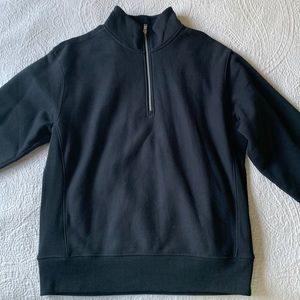 black champion reverse weave quarter zip pullover